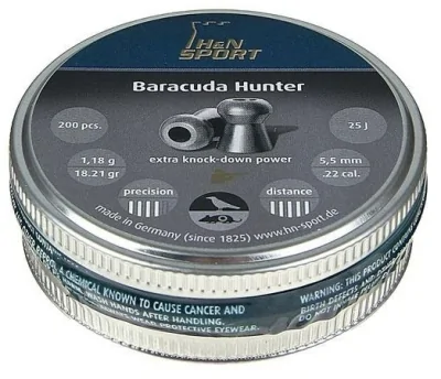 Puli pnevmaticheskie H&N Baracuda Hunter k.5,5mm 1,18g (200sht)