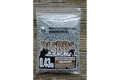 Шарики для страйкбола BLS 0,43 (1кг/уп, серые)