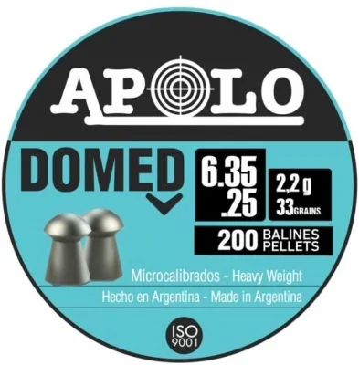 Puli pnevmaticheskie Apolo Domed k.6,35mm 2,2g (200sht)